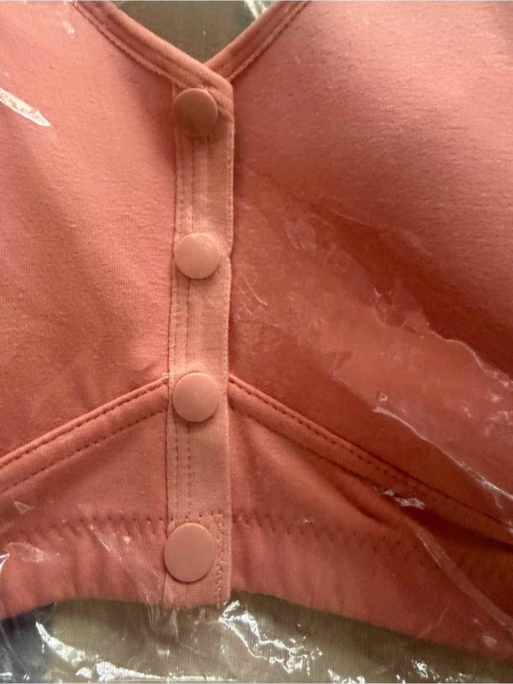 Women’s Button-Front Coral Pink Bralette Top
